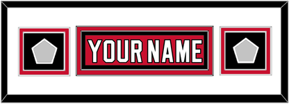 New Jersey Nameplate & 2 Stanley Cup Finals Patches - Road Red (1992-2007) - Signature Tier 2