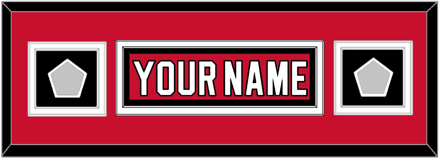 New Jersey Nameplate & 2 Stanley Cup Finals Patches - Road Red (1992-2007) - Signature Tier 4