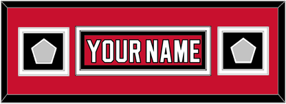 New Jersey Nameplate & 2 Stanley Cup Finals Patches - Road Red (1992-2007) - Signature Tier 4