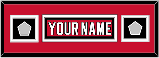 New Jersey Nameplate & 2 Stanley Cup Finals Patches - Road Red (1992-2007) - Signature Tier 4