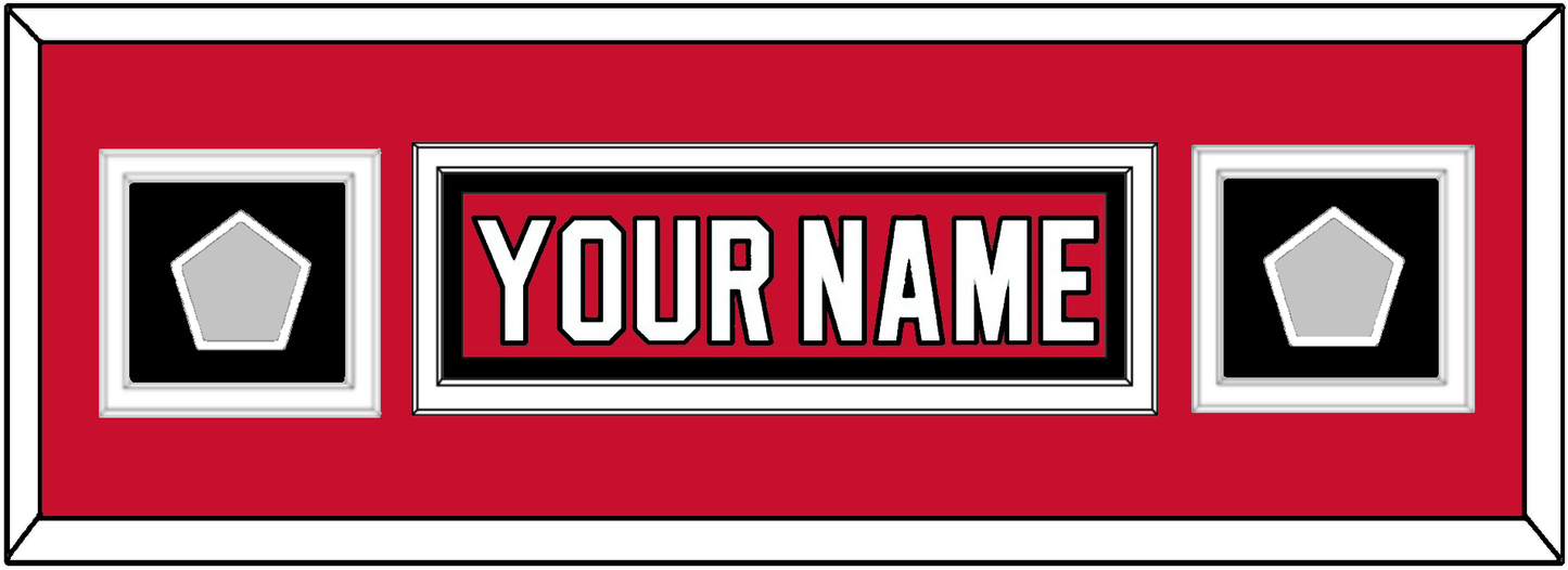 New Jersey Nameplate & 2 Stanley Cup Finals Patches - Road Red (1992-2007) - Signature Tier 4