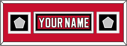 New Jersey Nameplate & 2 Stanley Cup Finals Patches - Road Red (1992-2007) - Signature Tier 4