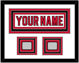 New Jersey Nameplate & 2 Stanley Cup Finals Patches - Home White (1992-2007) - Triple Mat 1