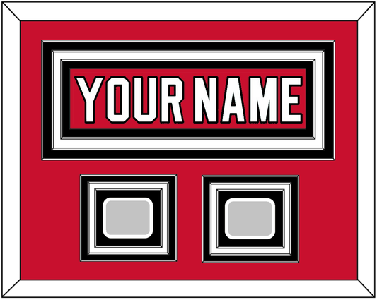 New Jersey Nameplate & 2 Stanley Cup Finals Patches - Road Red (1992-2007) - Premier Tier 1
