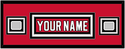 New Jersey Nameplate & 2 Stanley Cup Finals Patches - Road Red (1992-2007) - Premier Tier 2
