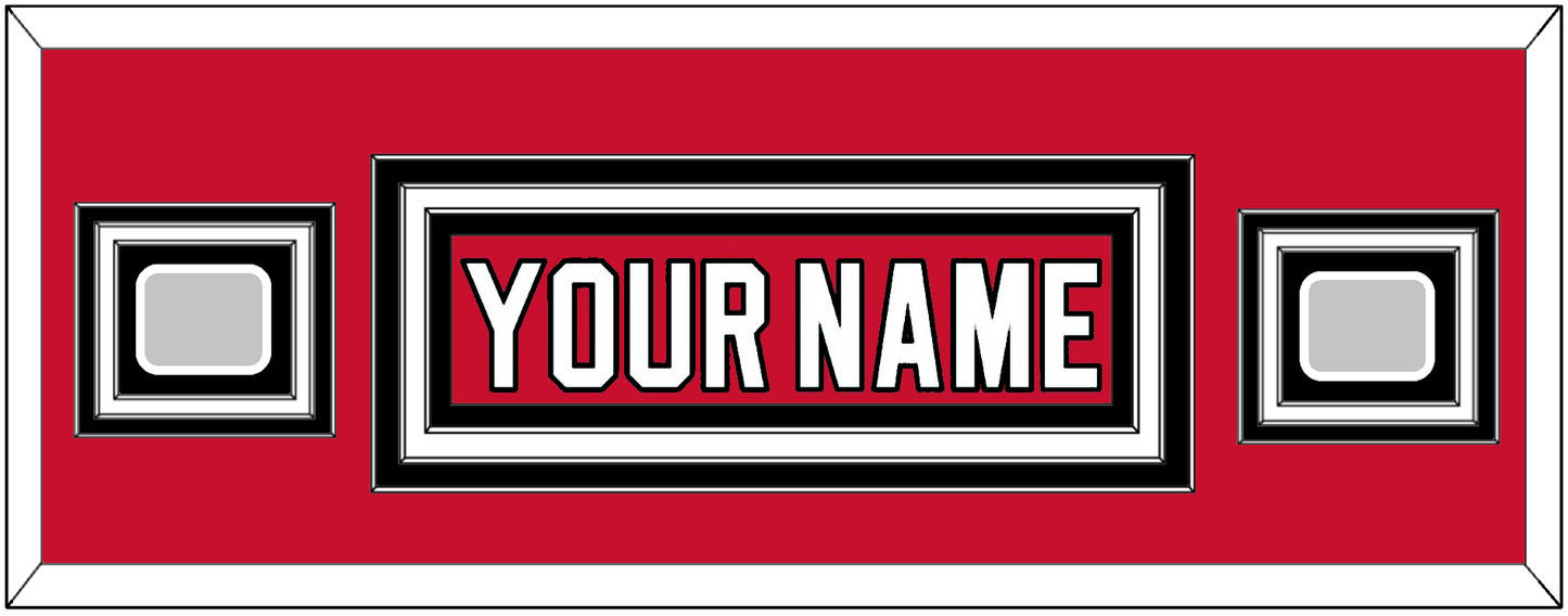 New Jersey Nameplate & 2 Stanley Cup Finals Patches - Road Red (1992-2007) - Premier Tier 2