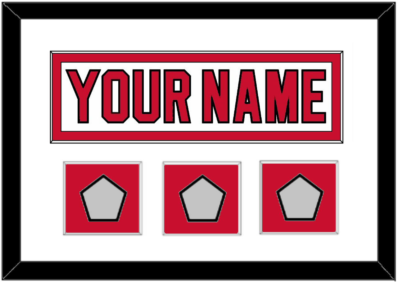 New Jersey Nameplate & 3 Stanley Cup Finals Patches - Home White (1992-2007) - Essential Tier 1