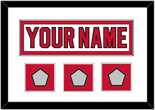 New Jersey Nameplate & 3 Stanley Cup Finals Patches - Home White (1992-2007) - Essential Tier 1