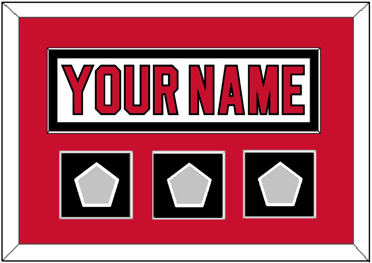New Jersey Nameplate & 3 Stanley Cup Finals Patches - Home White (1992-2007) - Essential Tier 2