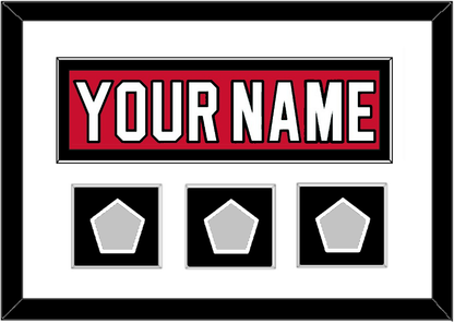 New Jersey Nameplate & 3 Stanley Cup Finals Patches - Road Red (1992-2007) - Essential Tier 1
