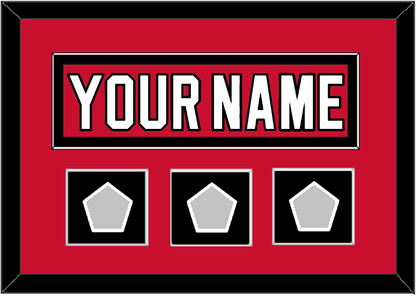 New Jersey Nameplate & 3 Stanley Cup Finals Patches - Road Red (1992-2007) - Essential Tier 2