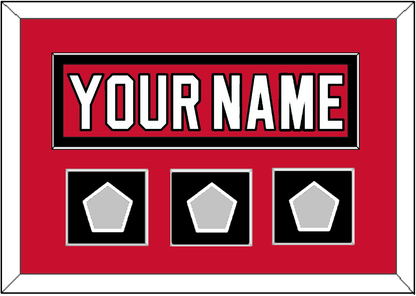 New Jersey Nameplate & 3 Stanley Cup Finals Patches - Road Red (1992-2007) - Essential Tier 2