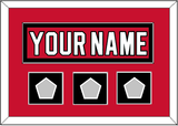 New Jersey Nameplate & 3 Stanley Cup Finals Patches - Road Red (1992-2007) - Single Mat 2