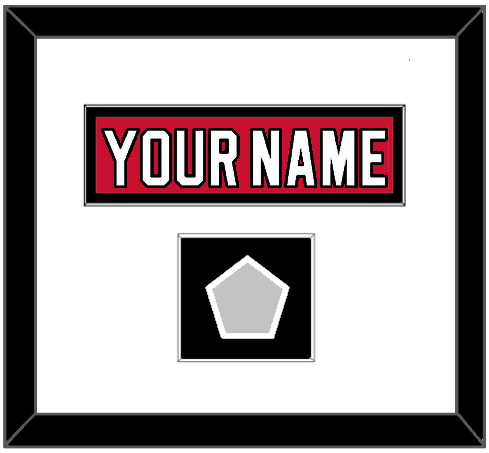 New Jersey Nameplate & 1995 Stanley Cup Champions Patch - Road Red (1992-2007) - Single Mat 1