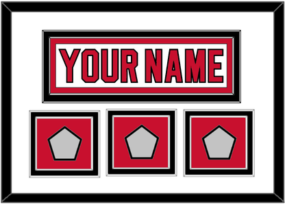 New Jersey Nameplate & 3 Stanley Cup Finals Patches - Home White (1992-2007) - Signature Tier 1