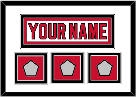 New Jersey Nameplate & 3 Stanley Cup Finals Patches - Home White (1992-2007) - Signature Tier 1