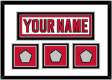 New Jersey Nameplate & 3 Stanley Cup Finals Patches - Home White (1992-2007) - Double Mat 1