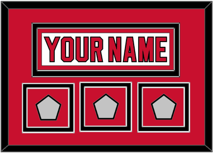 New Jersey Nameplate & 3 Stanley Cup Finals Patches - Home White (1992-2007) - Signature Tier 2