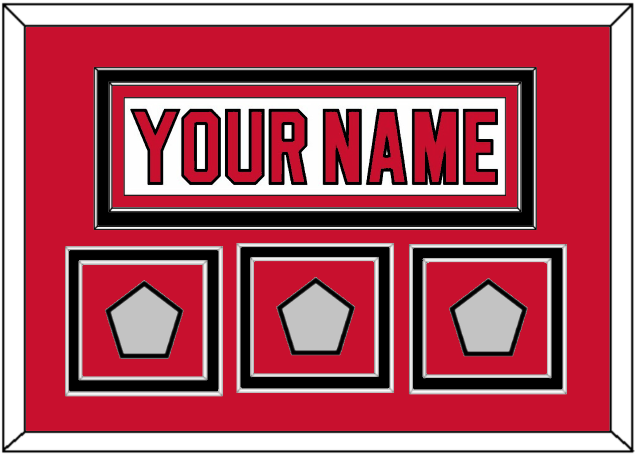 New Jersey Nameplate & 3 Stanley Cup Finals Patches - Home White (1992-2007) - Signature Tier 2