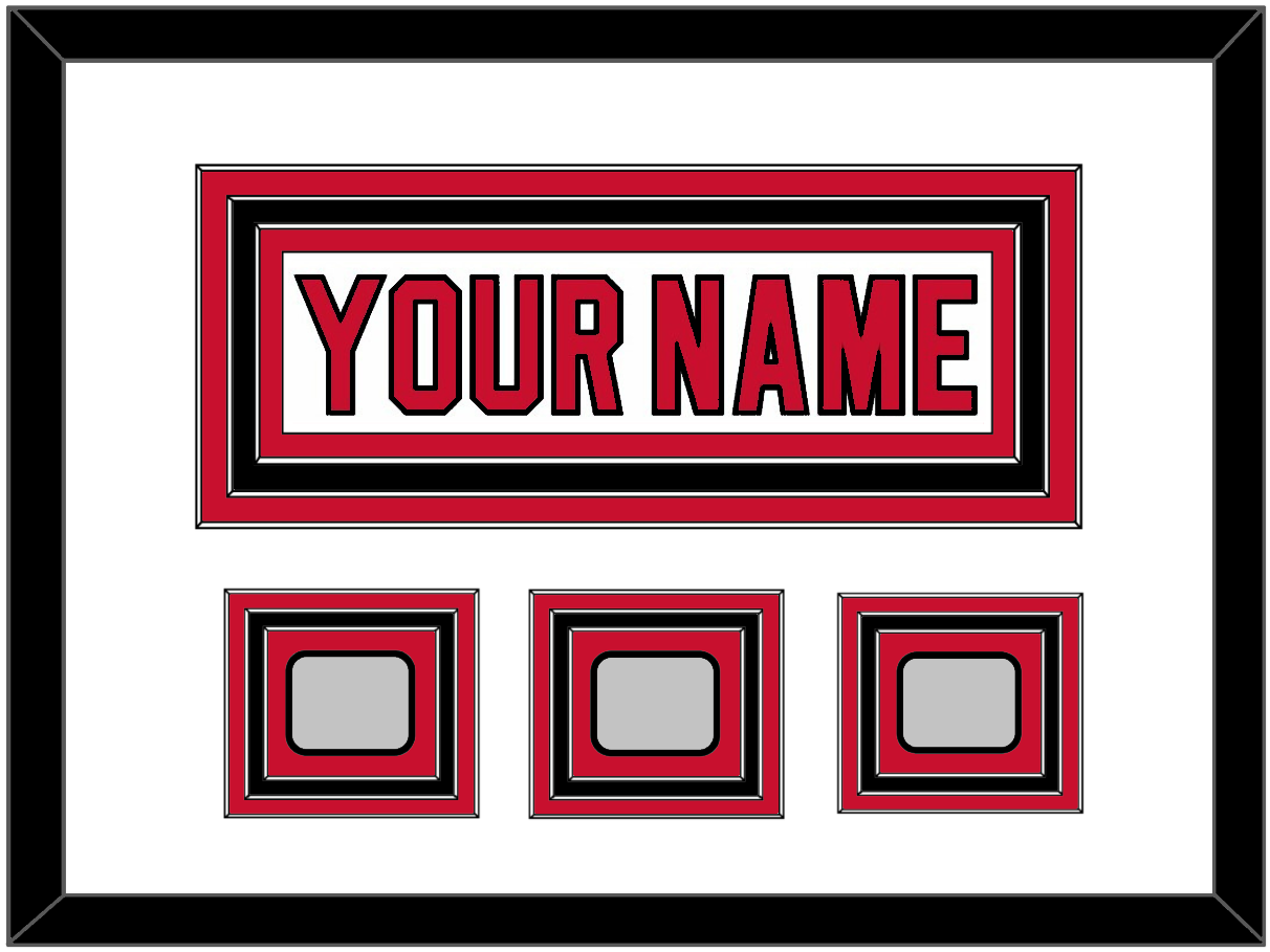 New Jersey Nameplate & 3 Stanley Cup Finals Patches - Home White (1992-2007) - Premier Tier 1