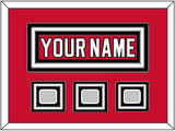 New Jersey Nameplate & 3 Stanley Cup Finals Patches - Road Red (1992-2007) - Triple Mat 1