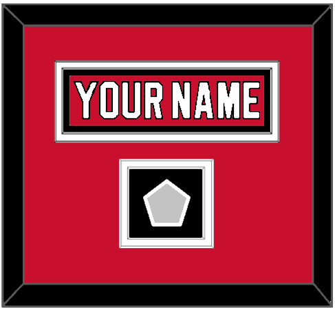 New Jersey Nameplate & Stanley Cup Finals Patch - Road Red (1992-2007) - Signature Tier 2