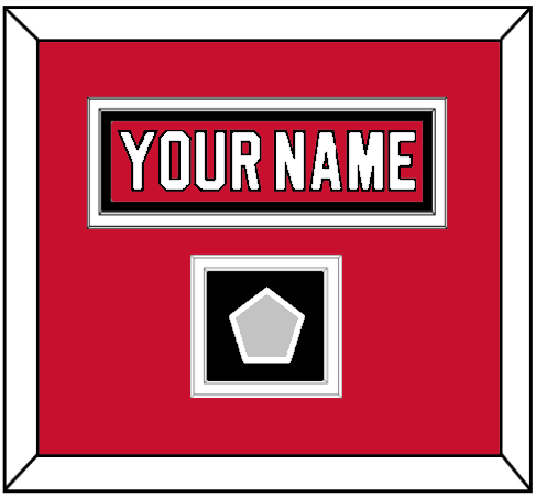 New Jersey Nameplate & Stanley Cup Finals Patch - Road Red (1992-2007) - Signature Tier 2