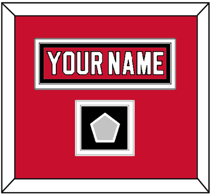 New Jersey Nameplate & Stanley Cup Finals Patch - Road Red (1992-2007) - Signature Tier 2