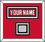 New Jersey Nameplate & Stanley Cup Finals Patch - Road Red (1992-2007) - Triple Mat 1