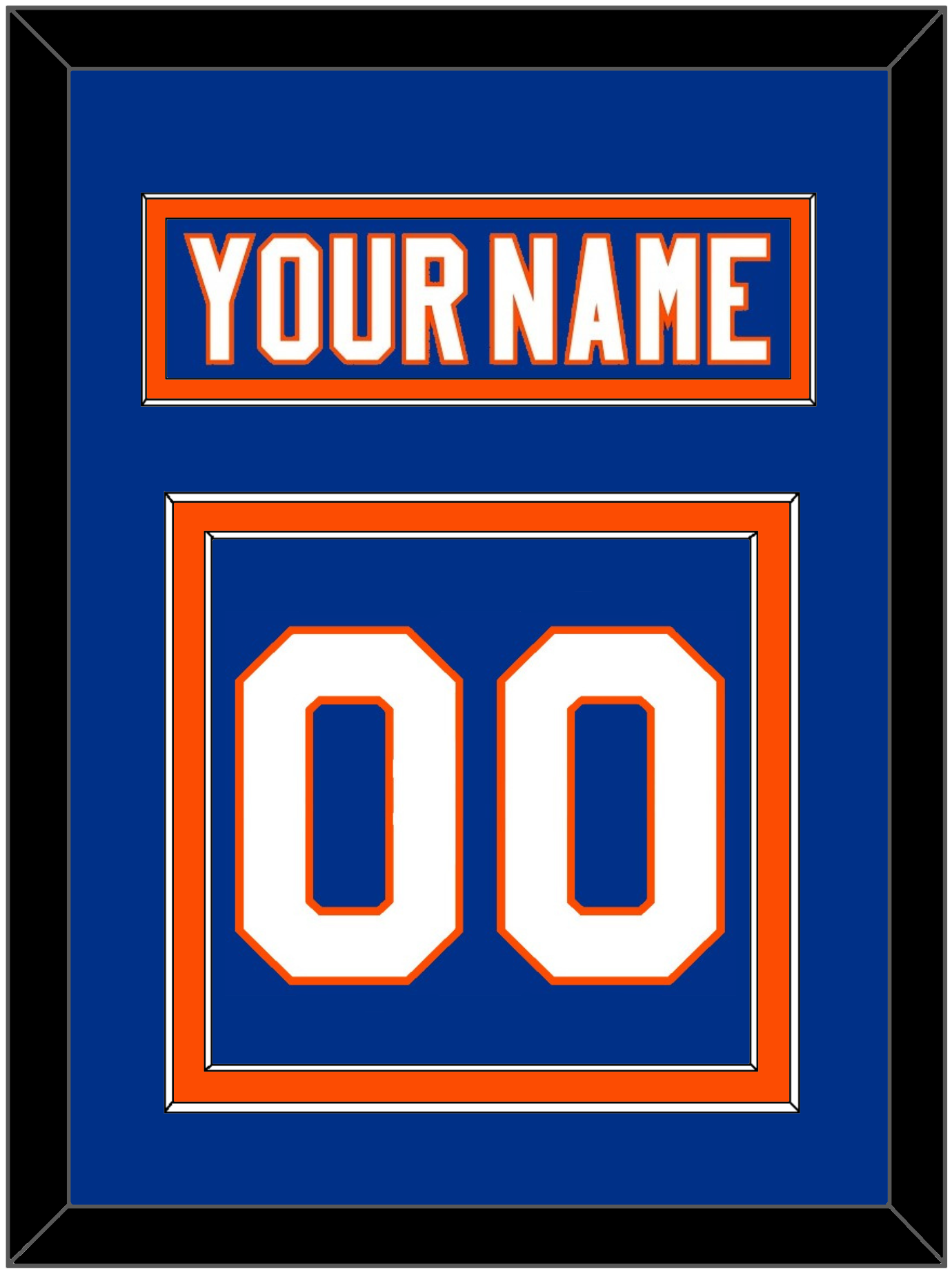New York Nameplate & Number (Back) - Home Blue - Signature Tier 2