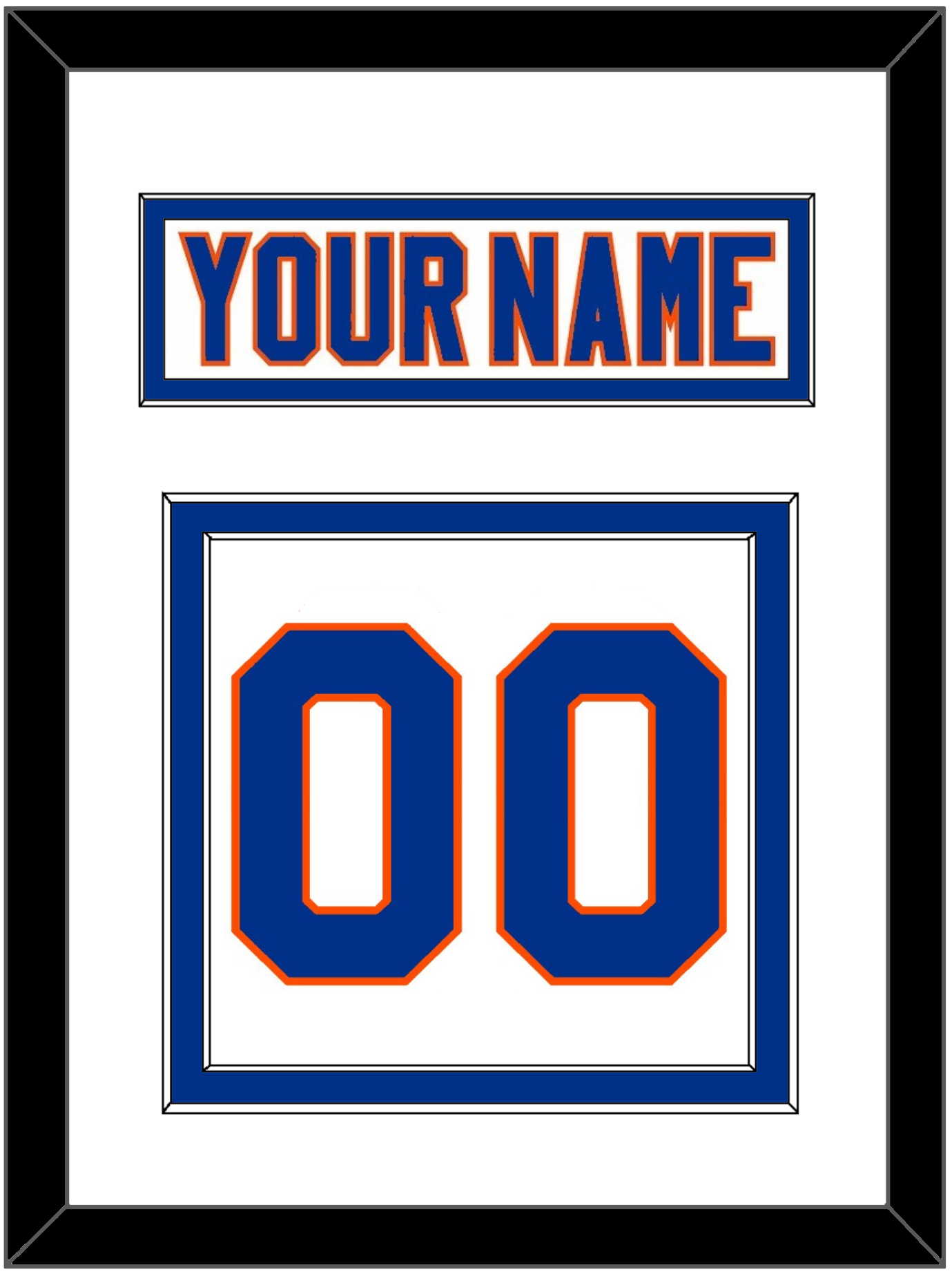 New York Nameplate & Number (Back) - Road White - Signature Tier 1
