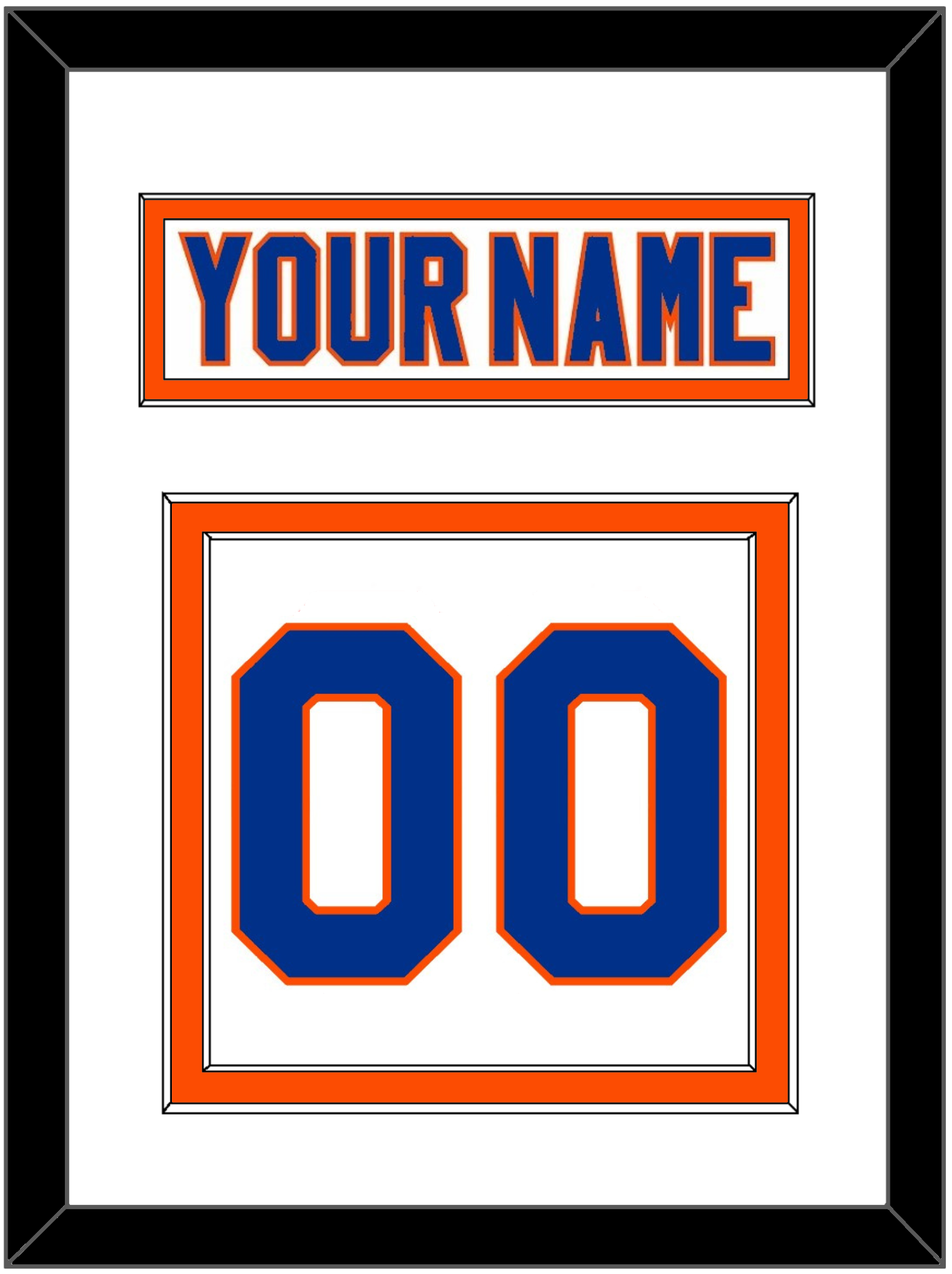 New York Nameplate & Number (Back) - Road White - Signature Tier 2