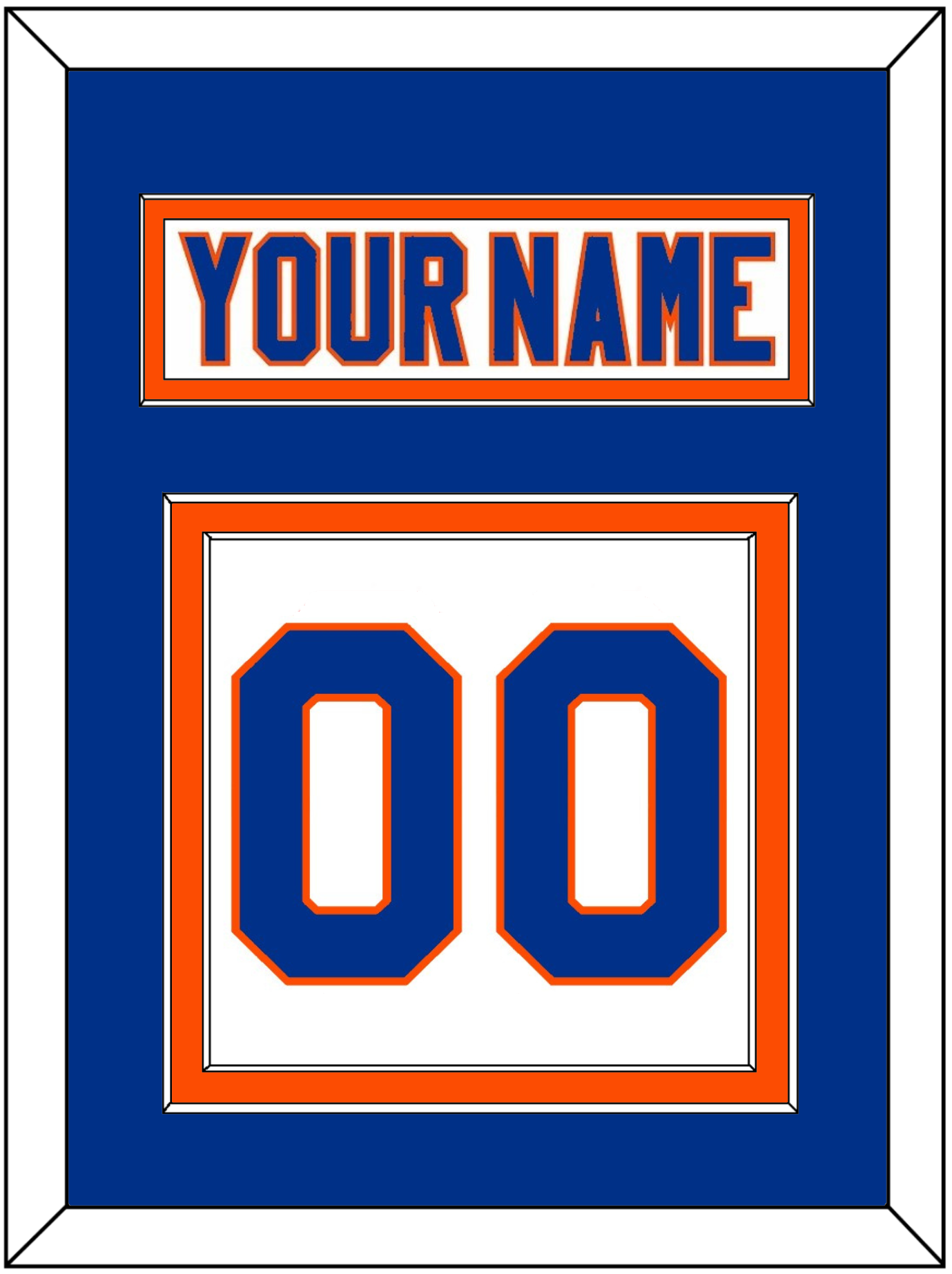New York Nameplate & Number (Back) - Road White - Signature Tier 3