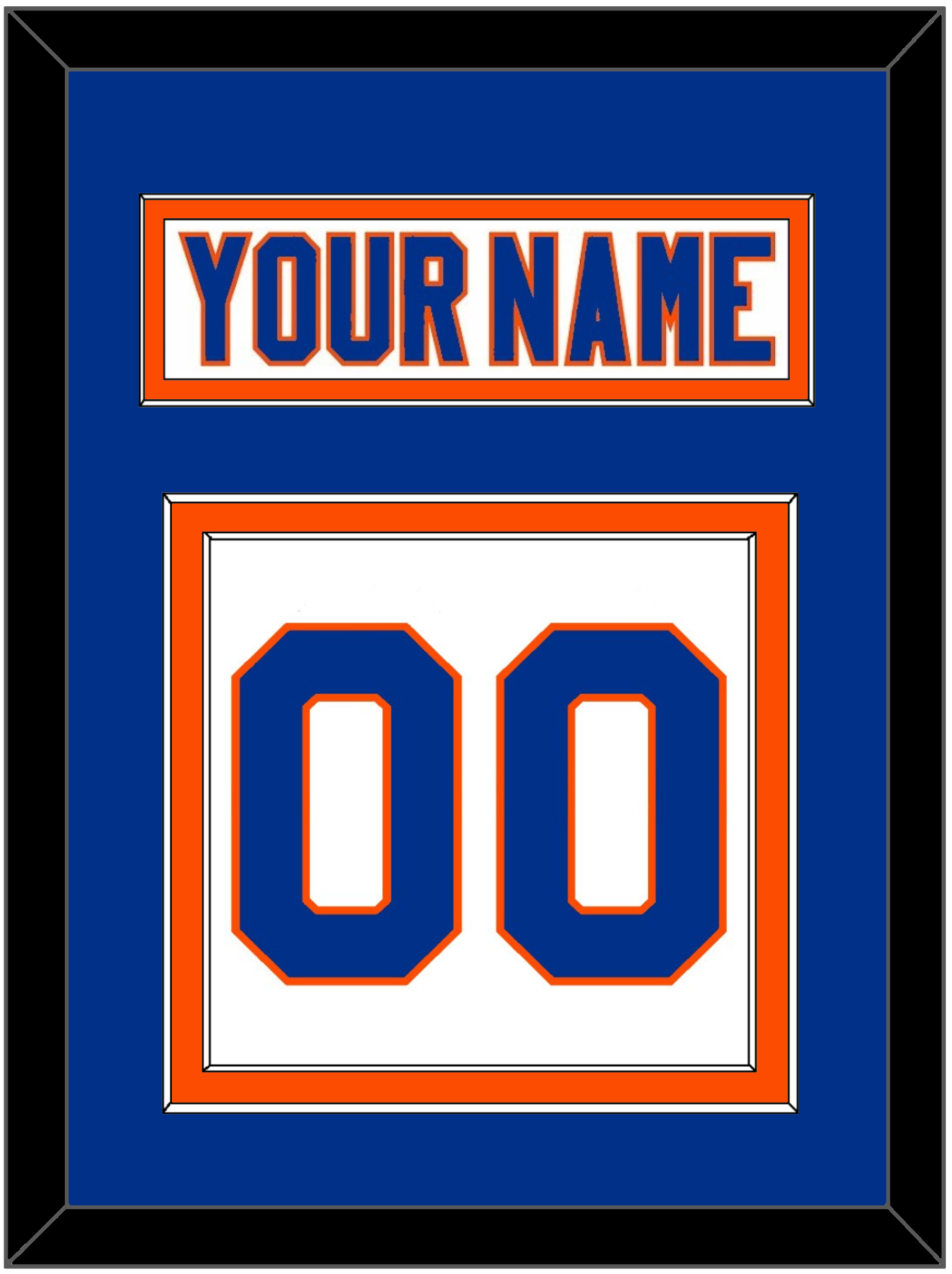 New York Nameplate & Number (Back) - Road White - Signature Tier 3