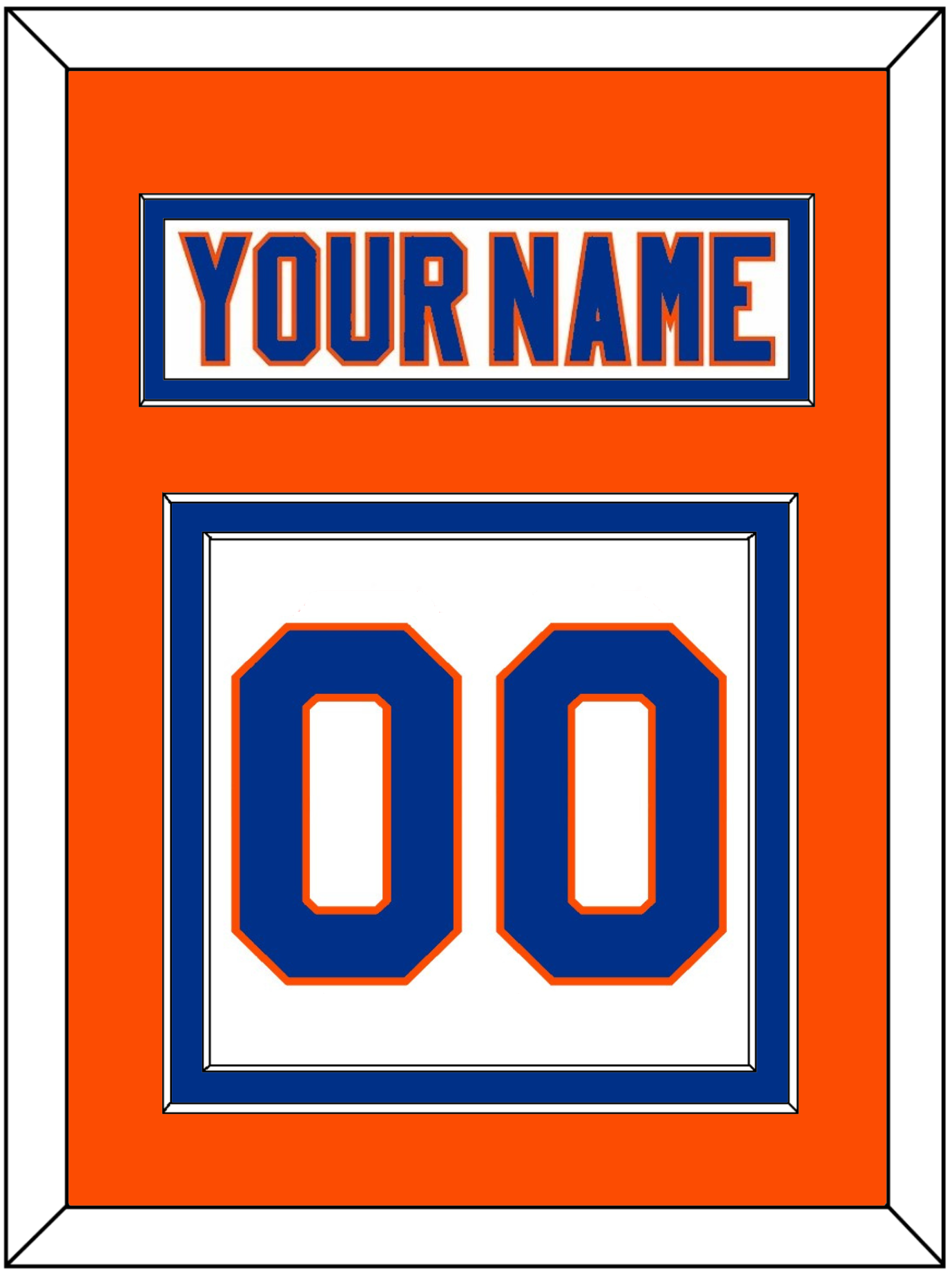 New York Nameplate & Number (Back) - Road White - Signature Tier 4