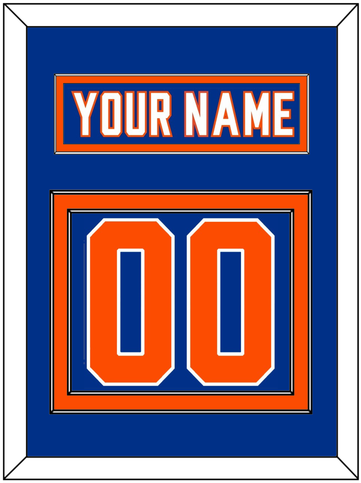 New York Nameplate & Number (Back) - Alternate Blue - Signature Tier 2
