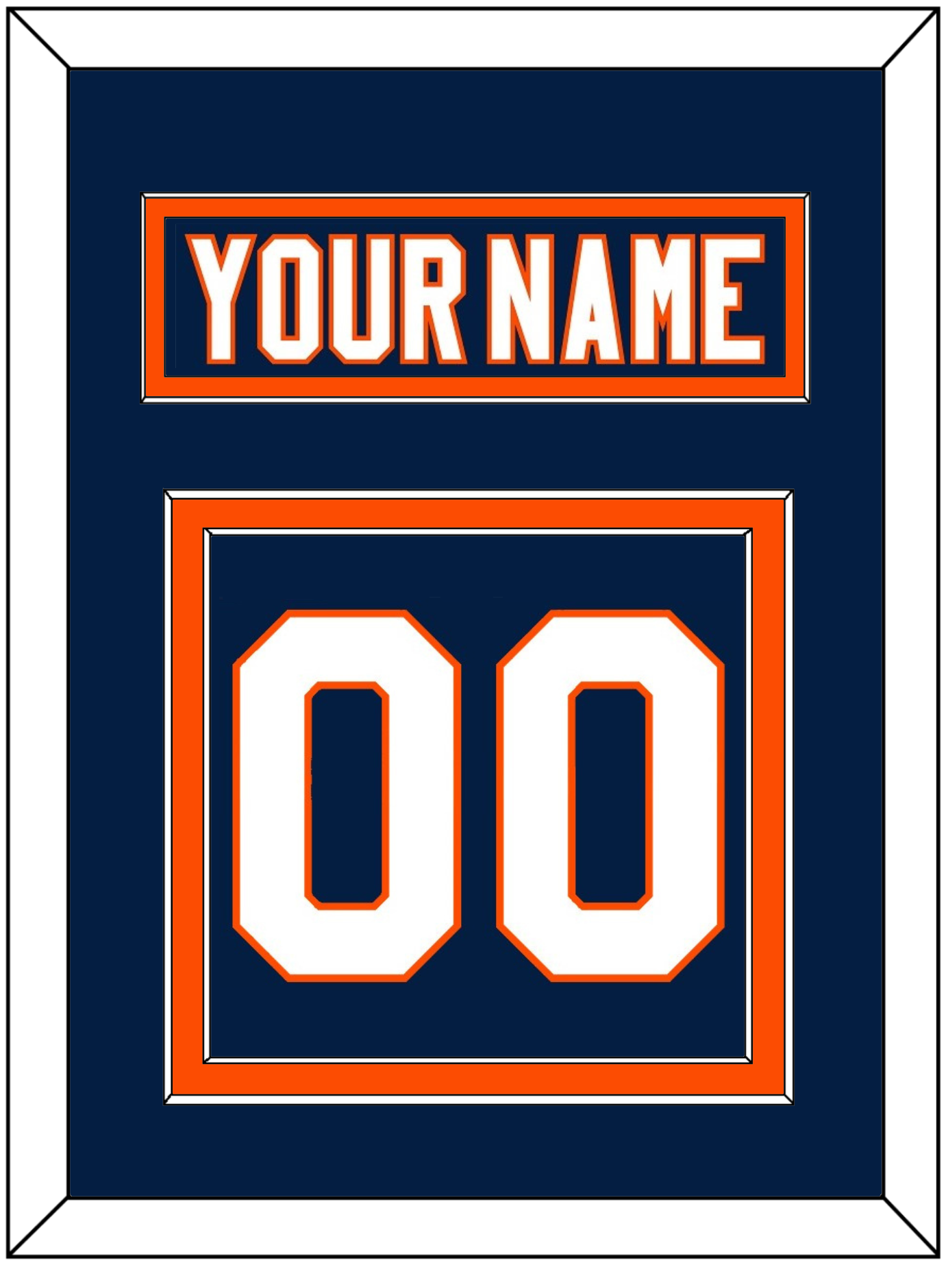 New York Nameplate & Number (Back) - Home Blue (2007-2010) - Signature Tier 2