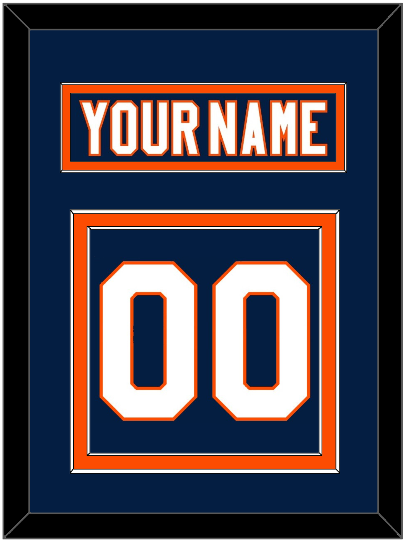 New York Nameplate & Number (Back) - Home Blue (2007-2010) - Signature Tier 2