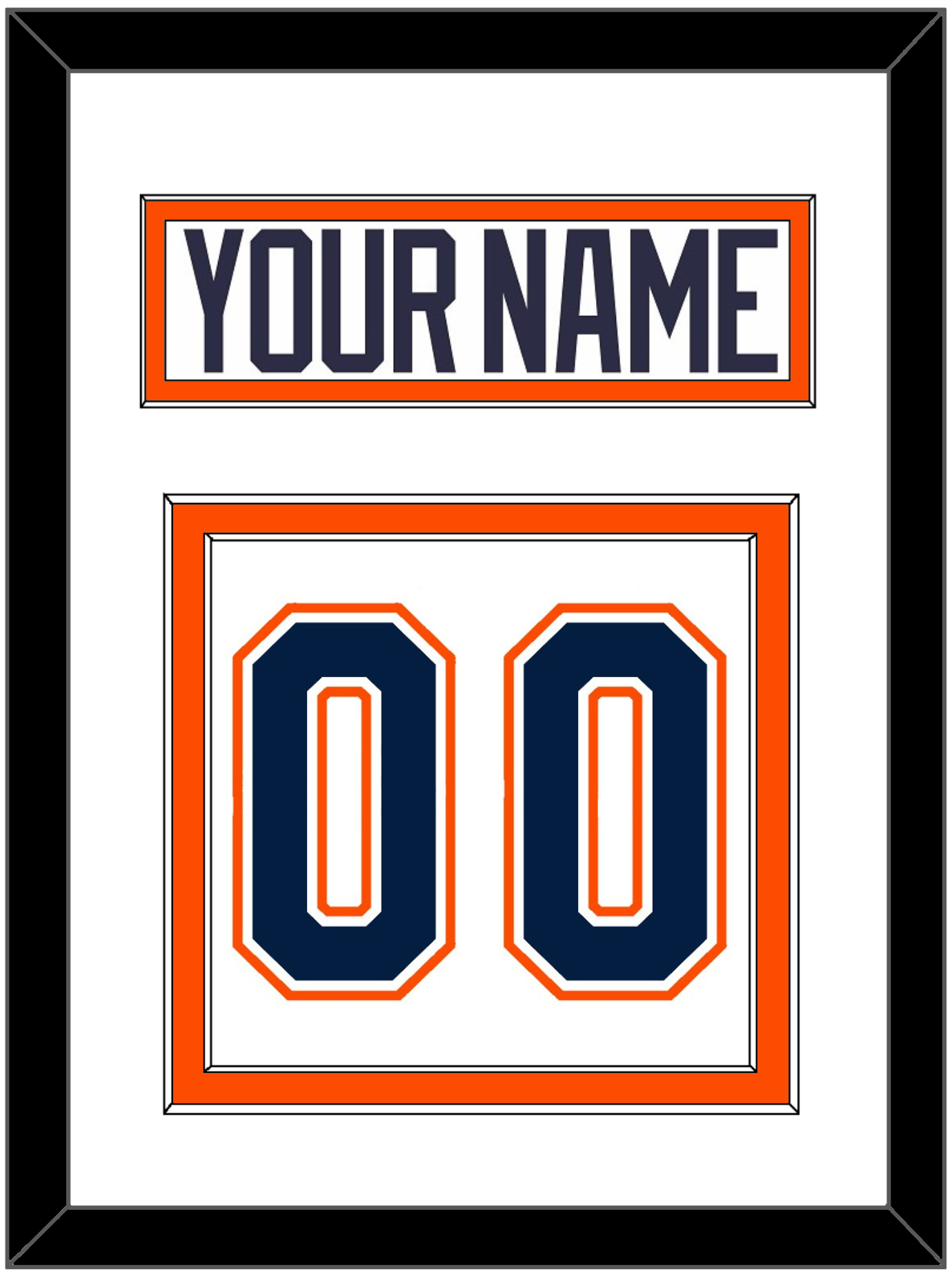 New York Nameplate & Number (Back) - Home/Road White (1998-2007) - Signature Tier 1