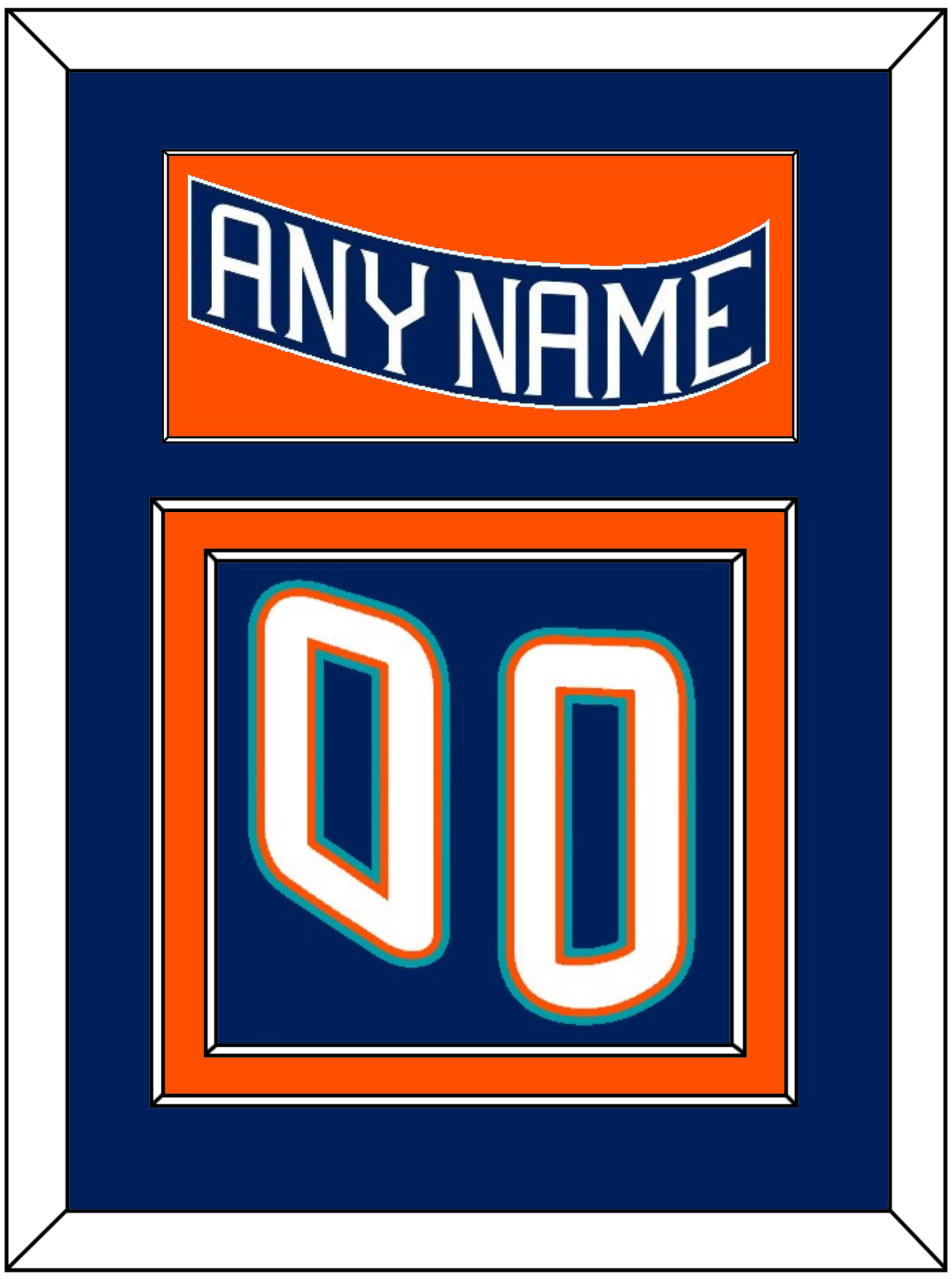 New York Nameplate & Number (Back) - Road Blue (1995-1998) - Signature Tier 2