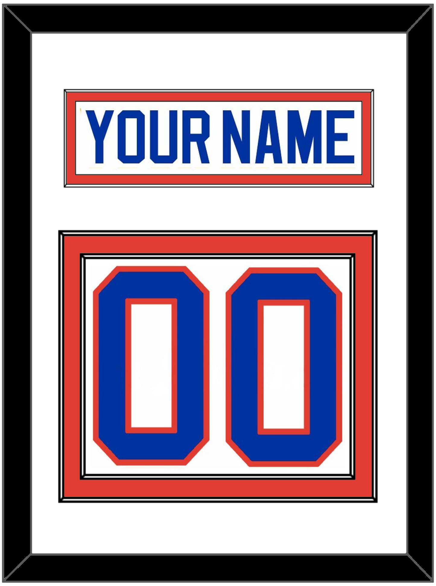 New York Nameplate & Number (Back) - Home White (1984-1995) - Signature Tier 1