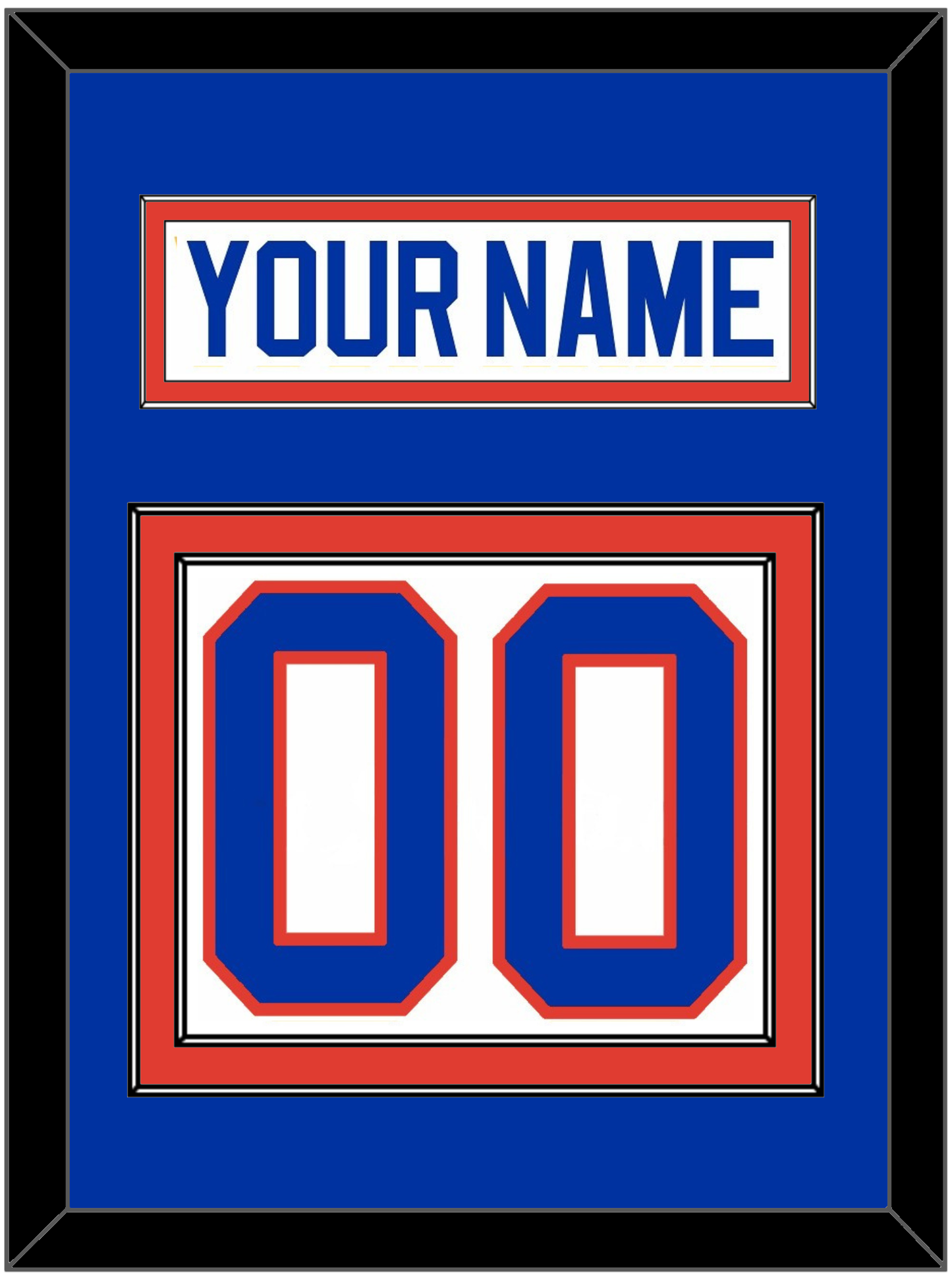 New York Nameplate & Number (Back) - Home White (1984-1995) - Signature Tier 2