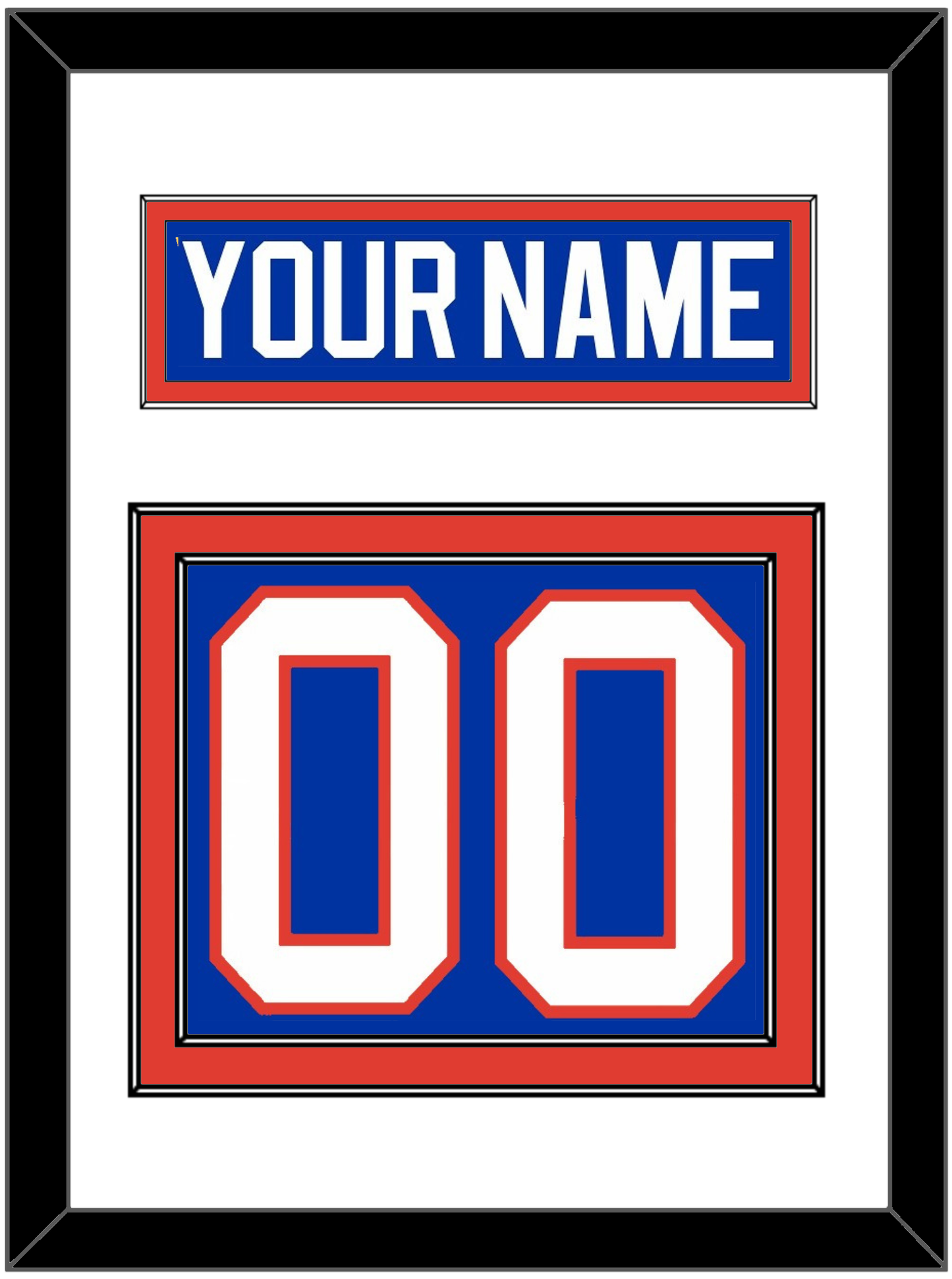 New York Nameplate & Number (Back) - Road Blue (1984-1995) - Signature Tier 1