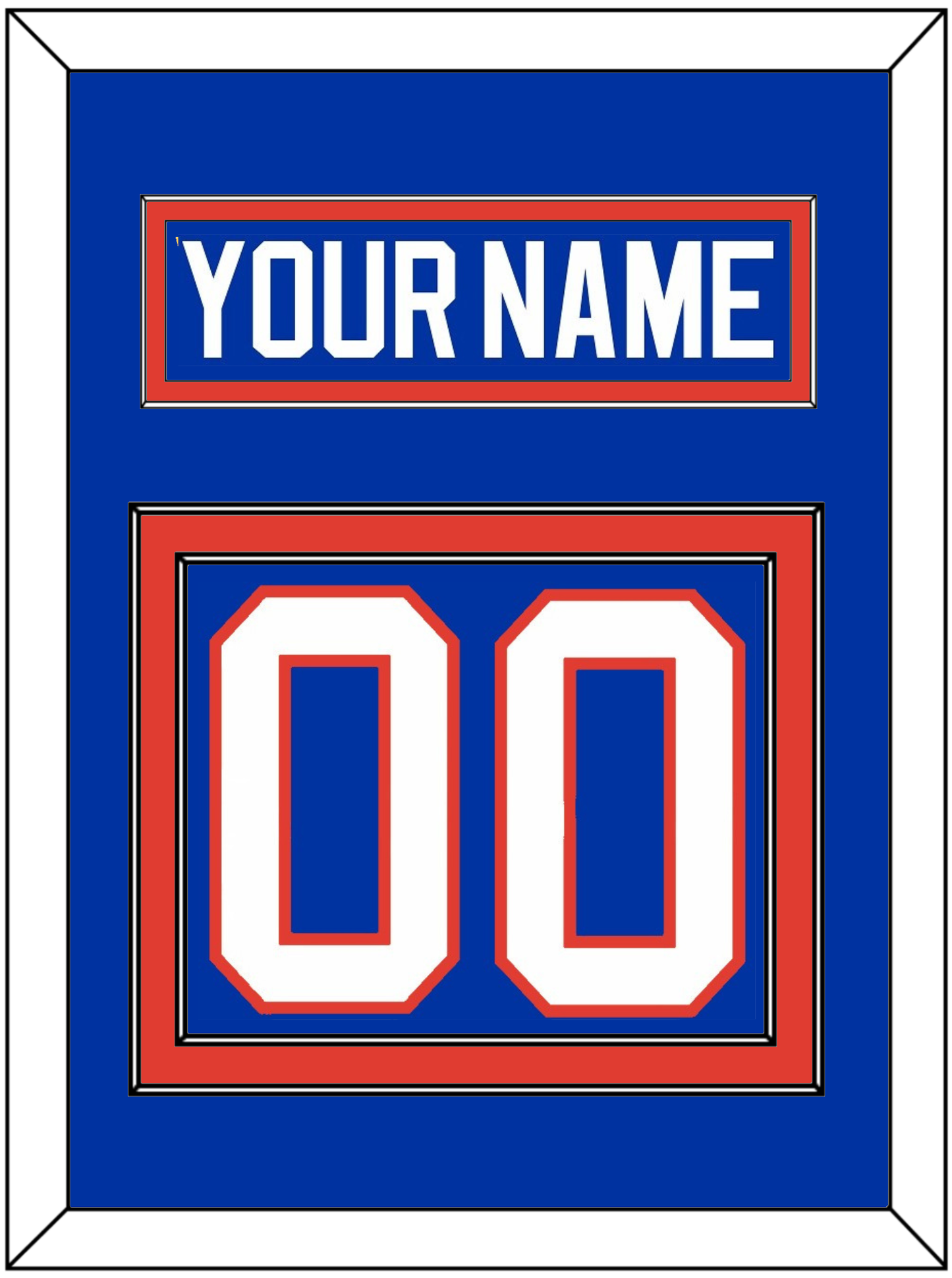New York Nameplate & Number (Back) - Road Blue (1984-1995) - Signature Tier 2