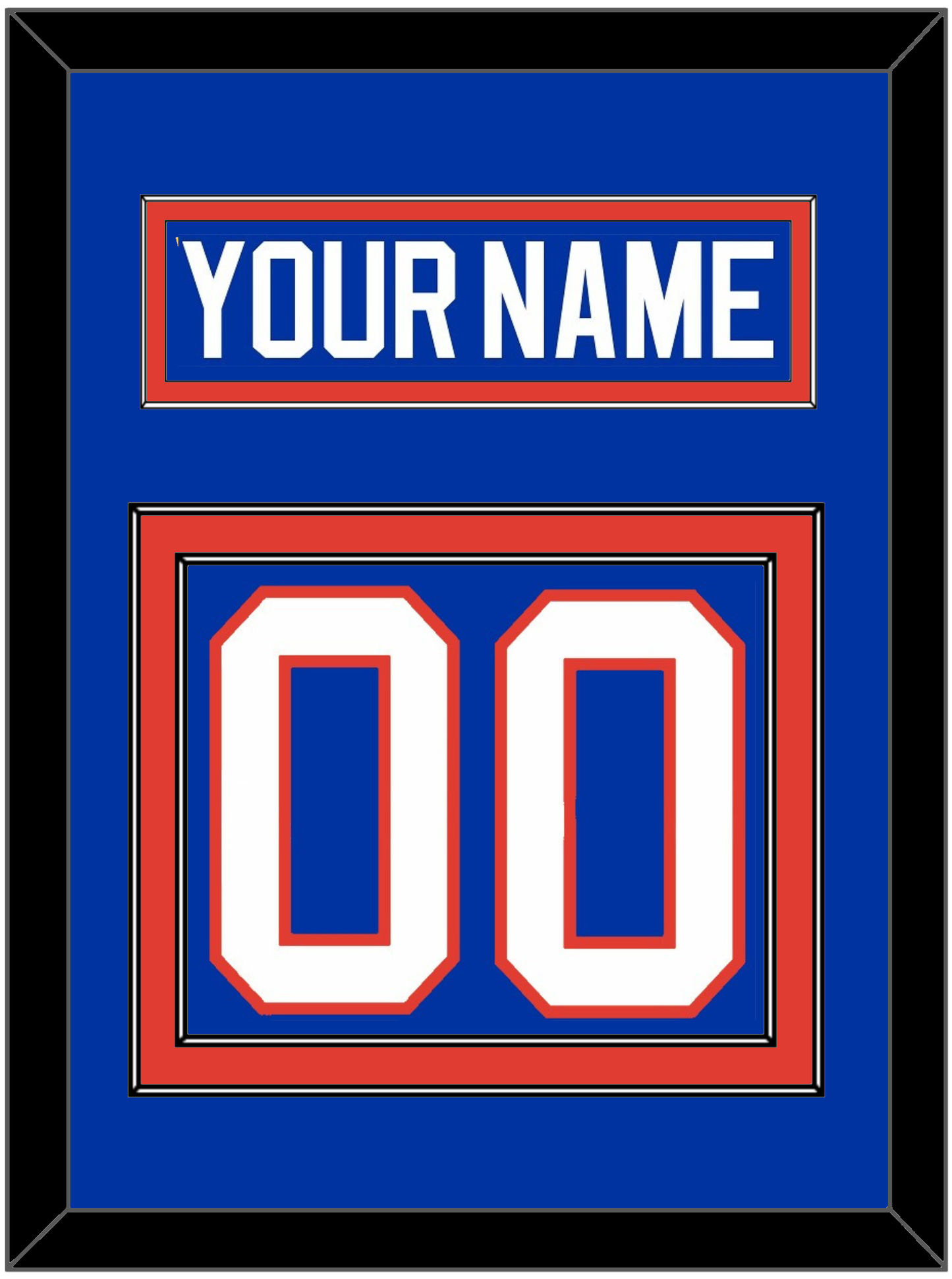 New York Nameplate & Number (Back) - Road Blue (1984-1995) - Signature Tier 2