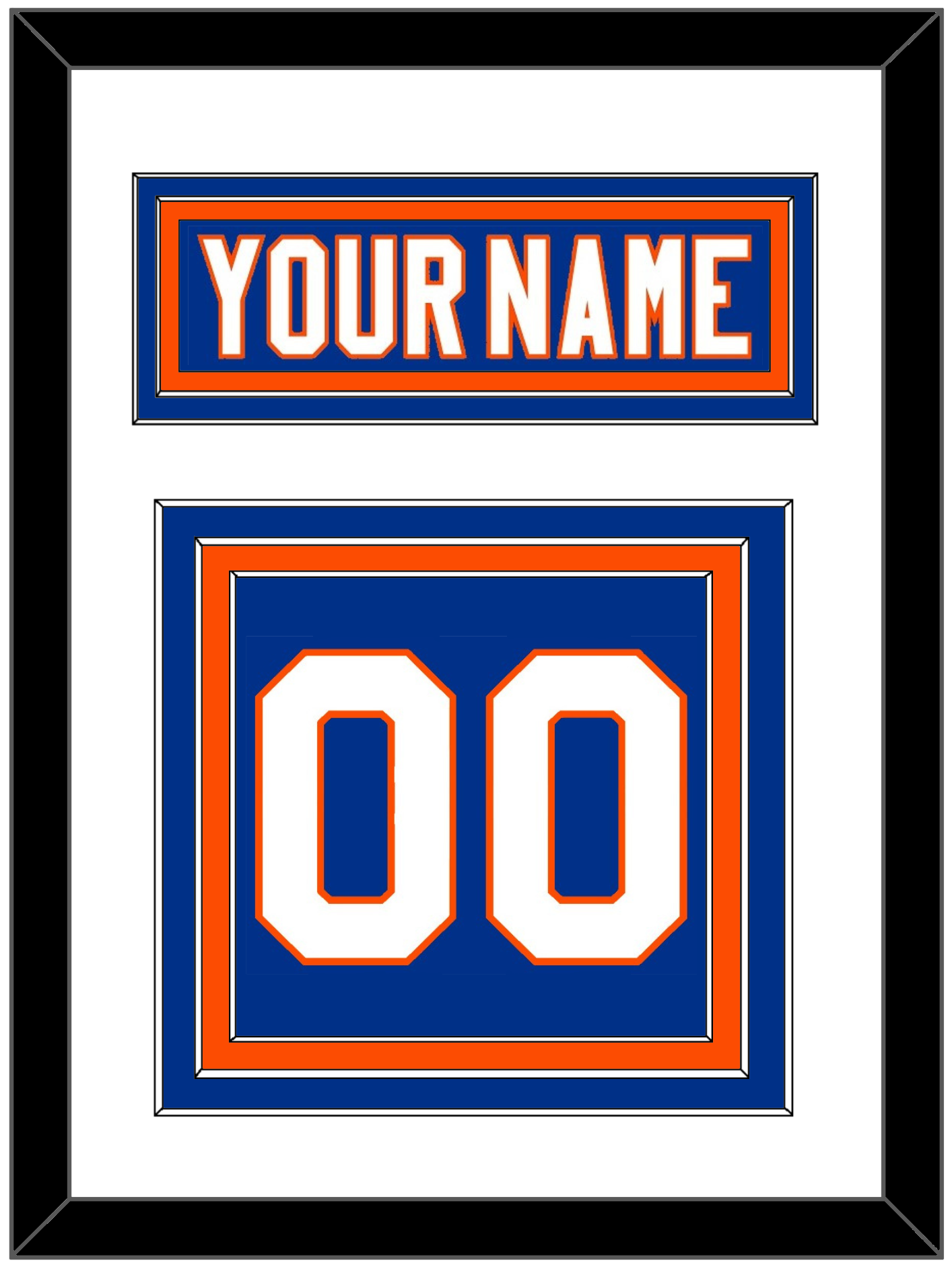 New York Nameplate & Number (Back) - Home Blue - Premier Tier 1