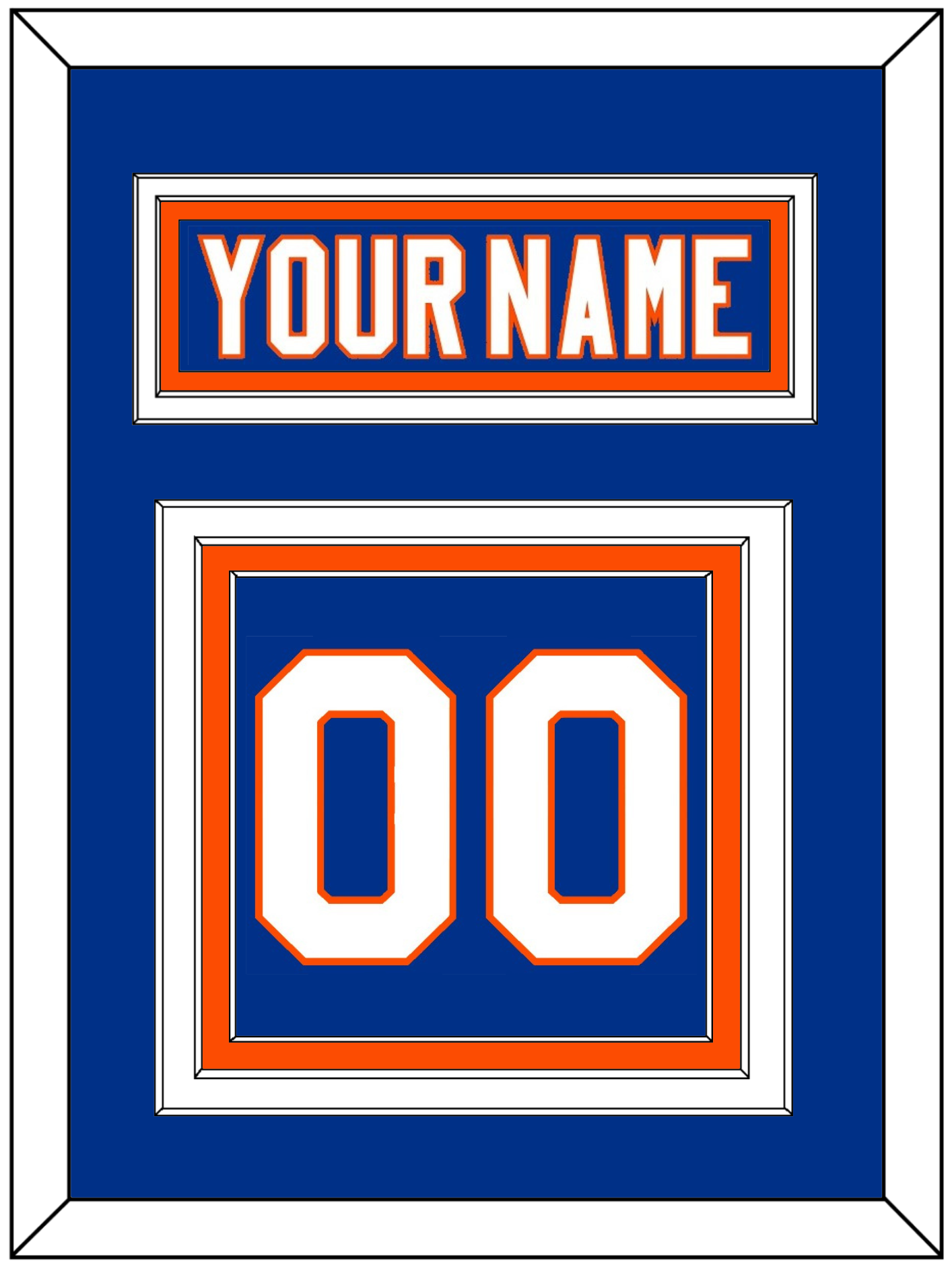 New York Nameplate & Number (Back) - Home Blue - Premier Tier 2