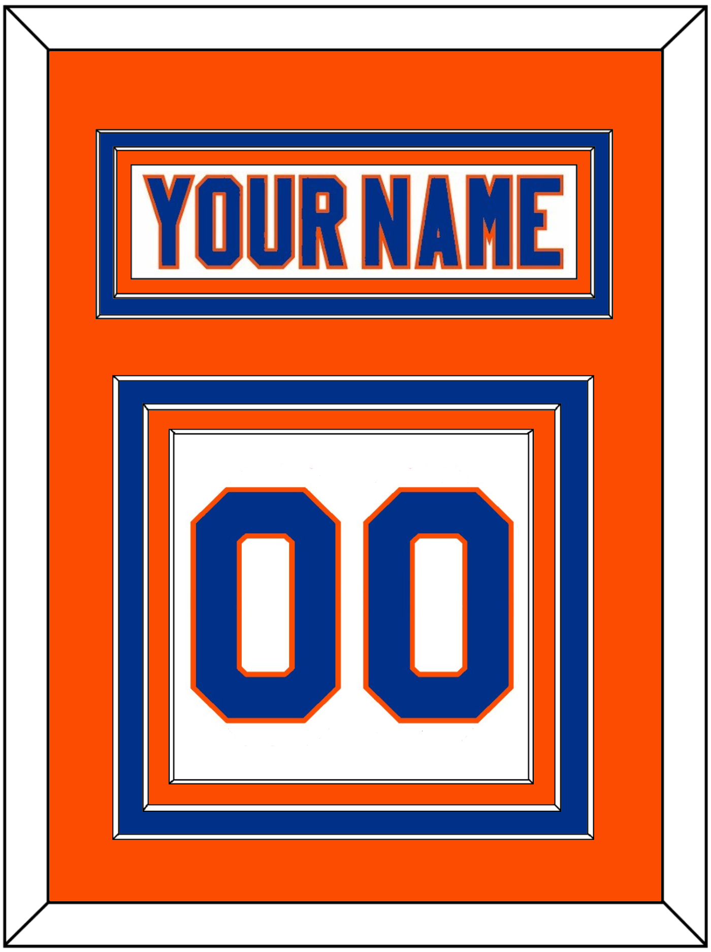 New York Nameplate & Number (Back) - Road White - Premier Tier 3