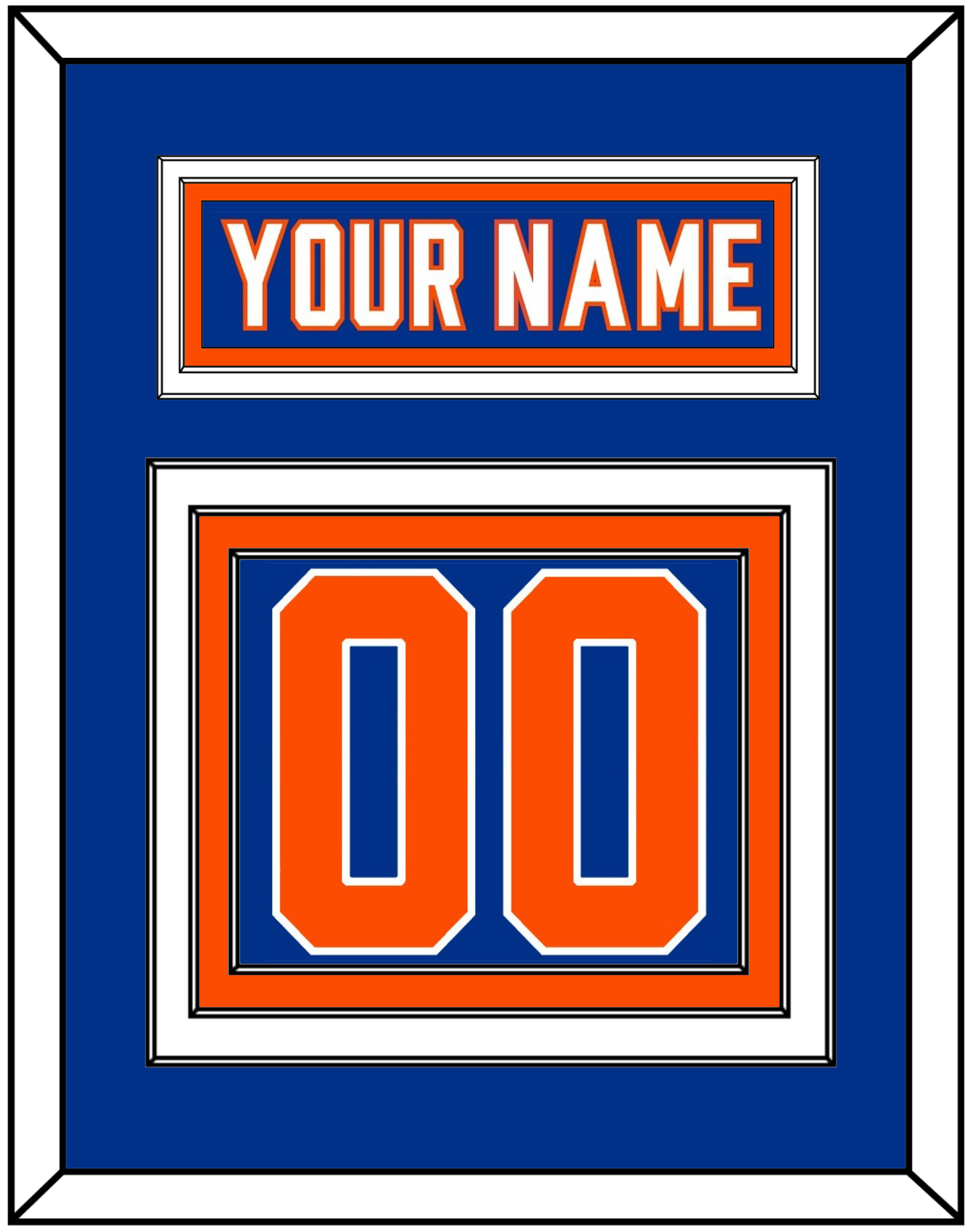 New York Nameplate & Number (Back) - Alternate Blue - Premier Tier 2