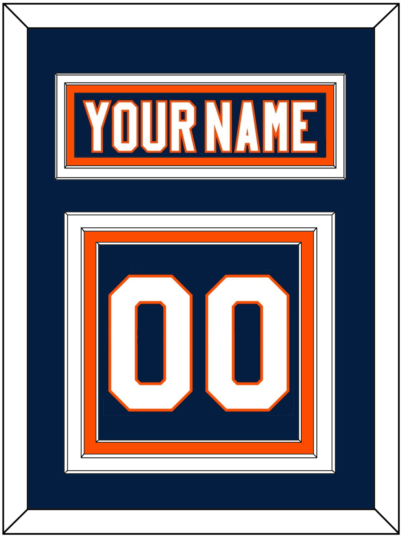 New York Nameplate & Number (Back) - Home Blue (2007-2010) - Premier Tier 2